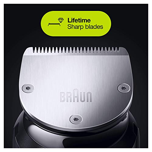 Braun 10-in-1 All-in-one Trimmer 7 MGK7221, Beard Trimmer for Men, Hair Clipper and Body Groomer with 8 Attachments, Charging Stand and AutoSensing Technology, Dark Grey, UK Two Pin Plug