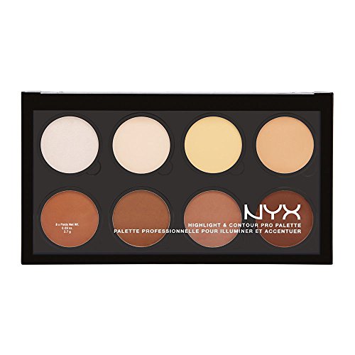 NYX Professional Makeup Highlight and Contour Pro Palette, Powder Contour Kit, Eight Blendable Matte and Pearly Shades